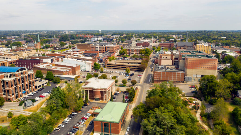 Image of Ariel shot of Clarksville TN